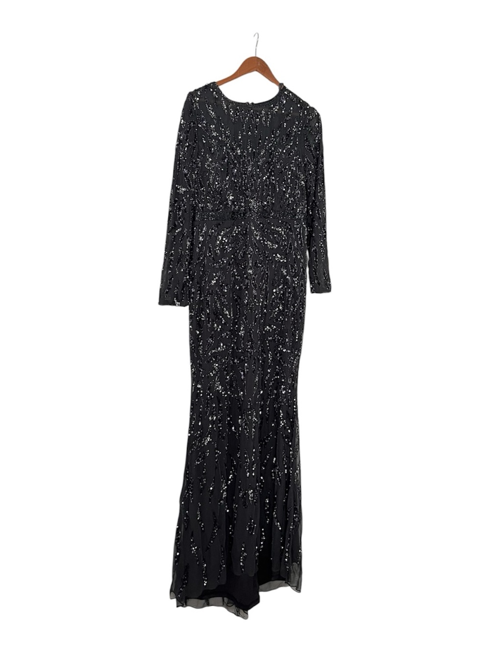 Black Sequin Illusion Sequin Gown | Macduggal